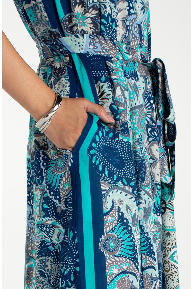 Floral Print Maxi Dress, Alternate, color, AQUA BLUE MLT