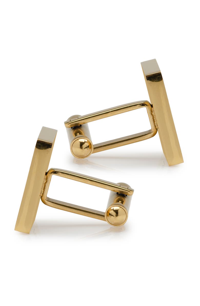 Cufflinks, Inc. Engravable Square Cuff Links, Alternate, color, Gold