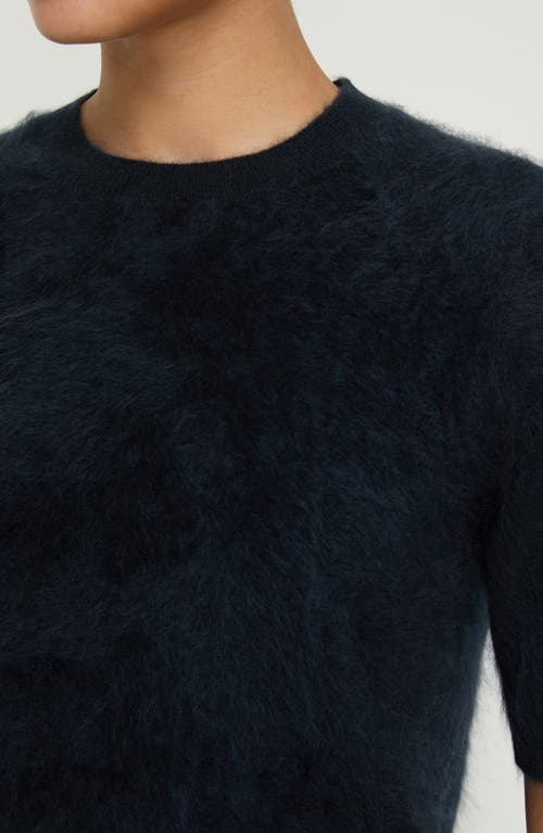 Lafayette 148 New York Brushed Cashmere Crewneck Sweater In Black