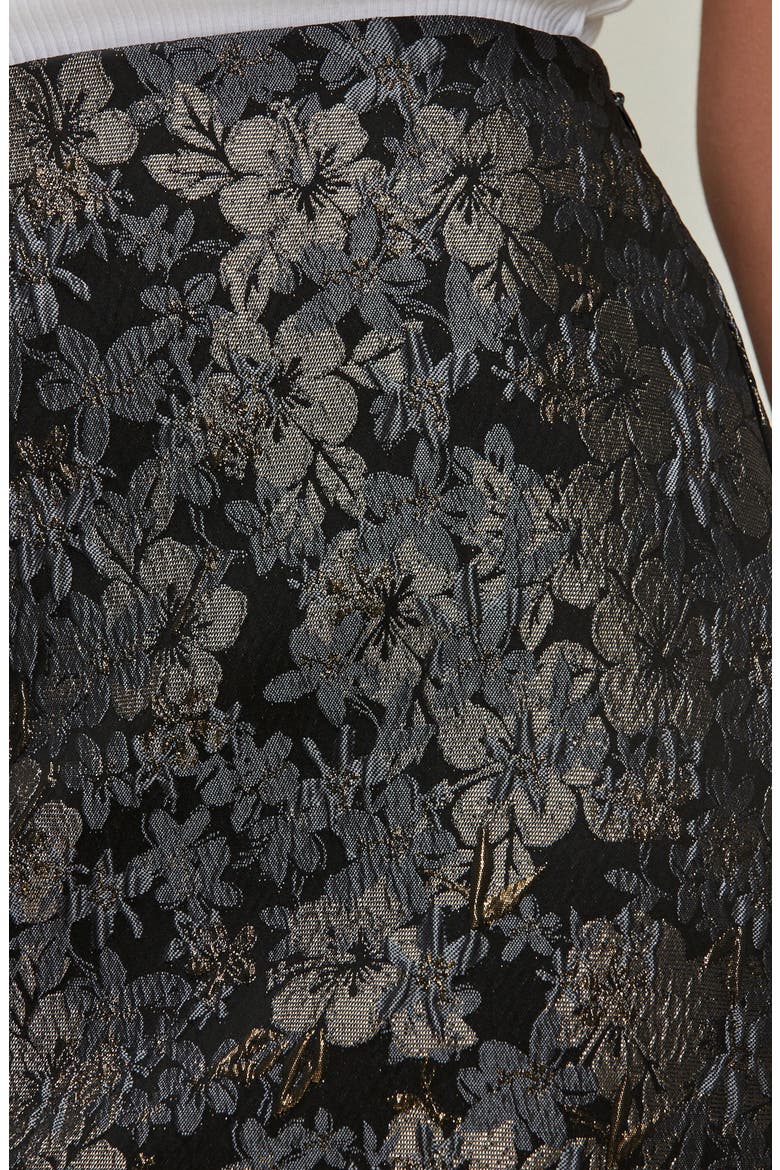 Metallic Floral Jacquard Miniskirt, Alternate, color, GREY