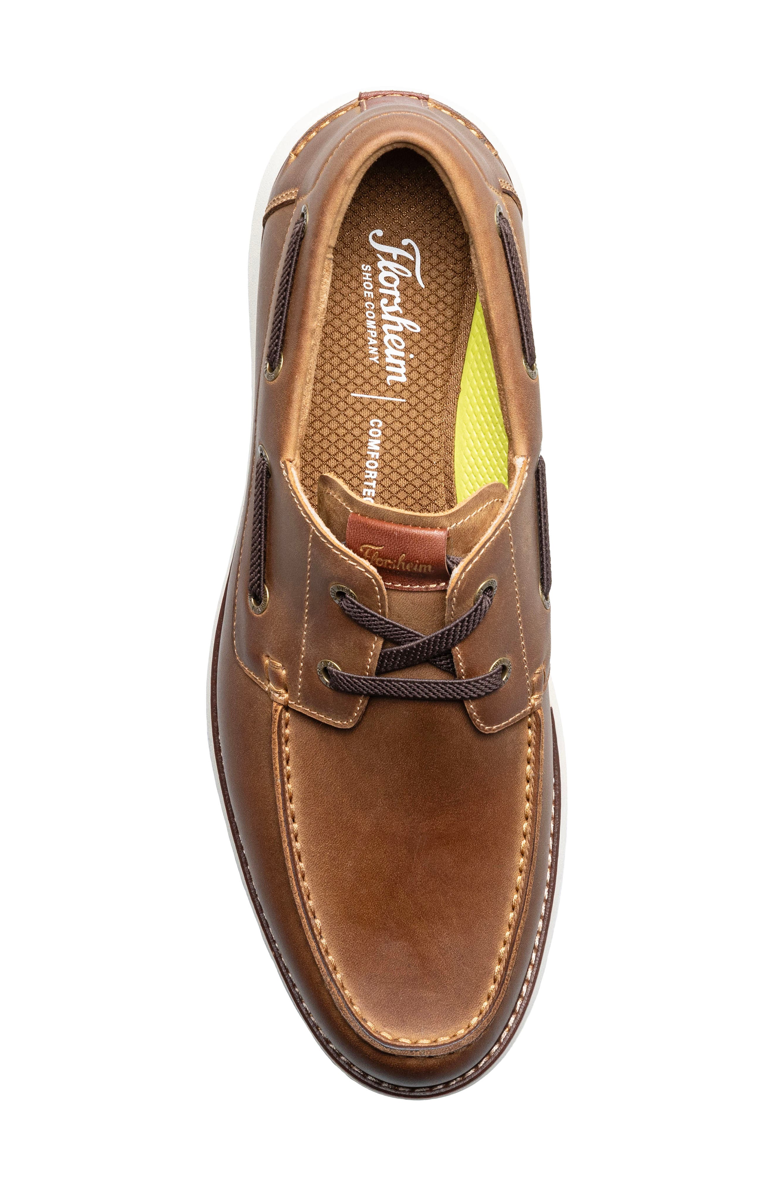 Florsheim Launch Moc Toe Lace-Up Boat Shoe, Alternate, color, Brown