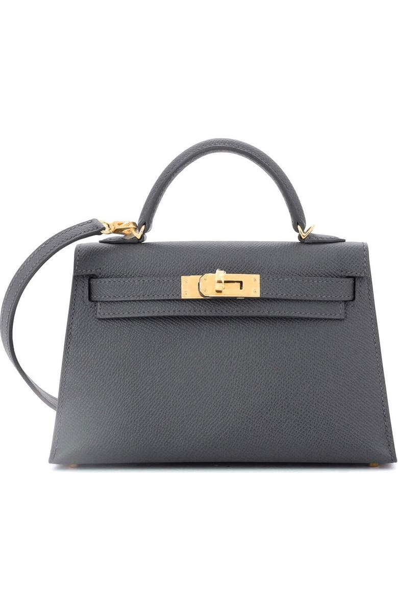 Pre-Owned Hermes Kelly Mini II Bag Green Epsom with Gold Hardware 20, Main, color, Vert Mangrove