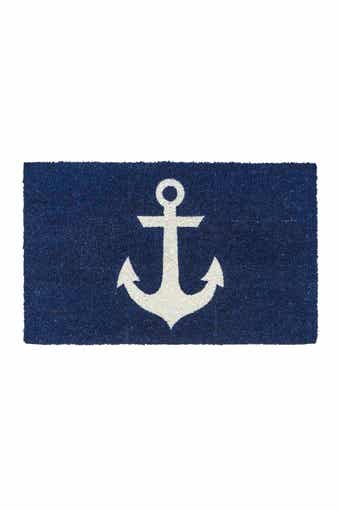 ENTRYWAYS Blue Anchor Non Slip Coir Doormat