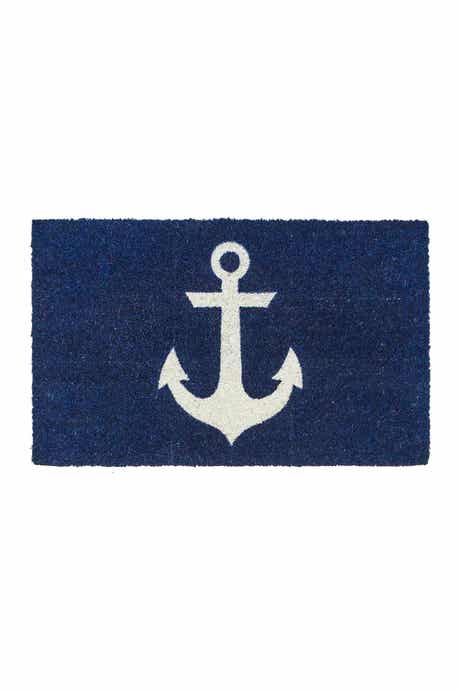ENTRYWAYS Blue Anchor Non Slip Coir Doormat