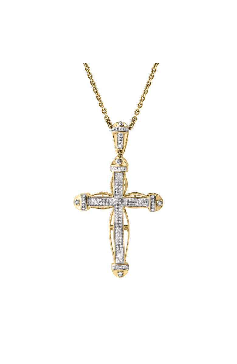 LuvMyJewelry Haven 10K Gold Diamond Cross Pendant - 0.50 CT, Alternate, color, 10K Yellow Gold