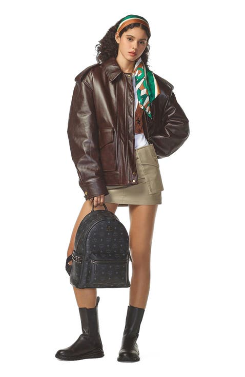 Small Stark Side Studs Backpack in Visetos