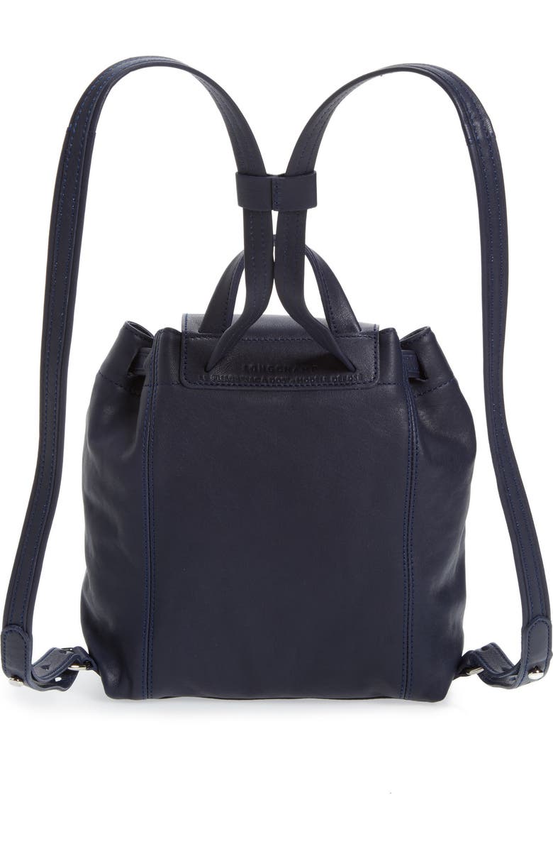 Longchamp Le Pliage Cuir Backpack, Alternate, color, Navy