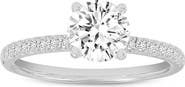 LuvMyJewelry Isabella 14K White Gold Round Cut Lab Grown Diamond Halo Engagement Ring - 1.2 ctw