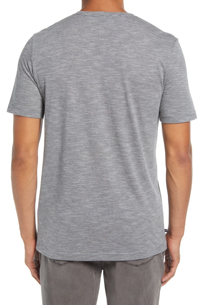 Thinking About It Stripe T-Shirt, Alternate, color, HEATHER BLACK