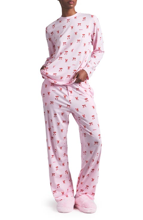 Boyfriend Long Sleeve T-Shirt & Loose Pants Pajamas (Regular & Plus)