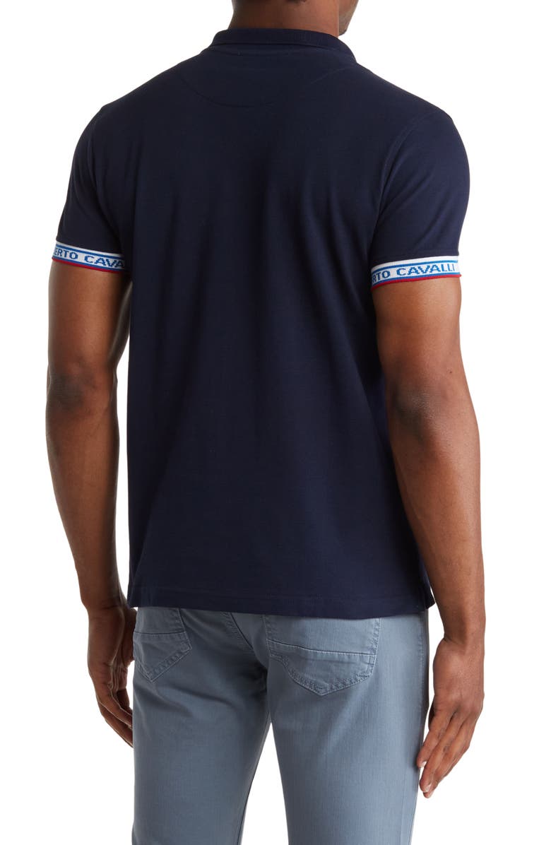 Roberto Cavalli Embroidered Crest Logo Cotton Polo, Alternate, color,