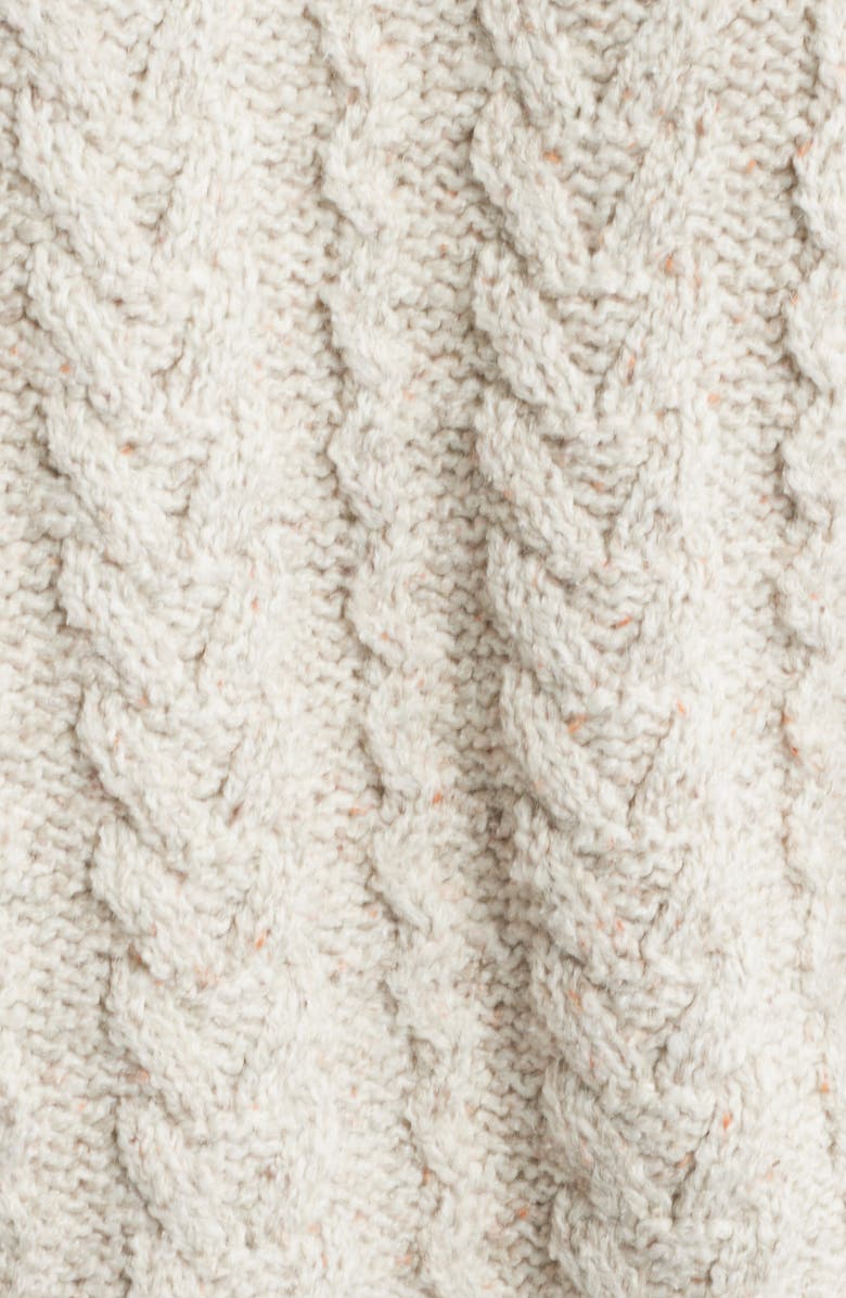 THE GREAT. The Cavern Wool Blend Zip-Up Cardigan, Alternate, color, Oat