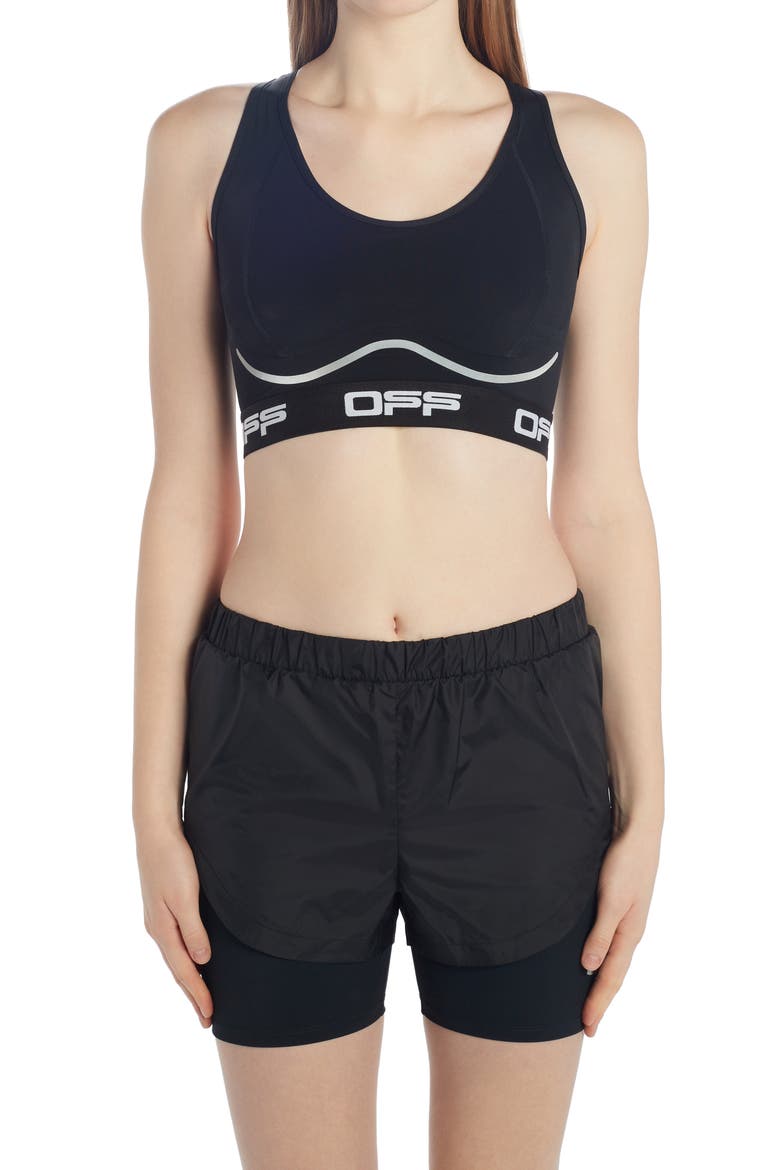 Logo Active Sports Bra, Main, color, BLACK