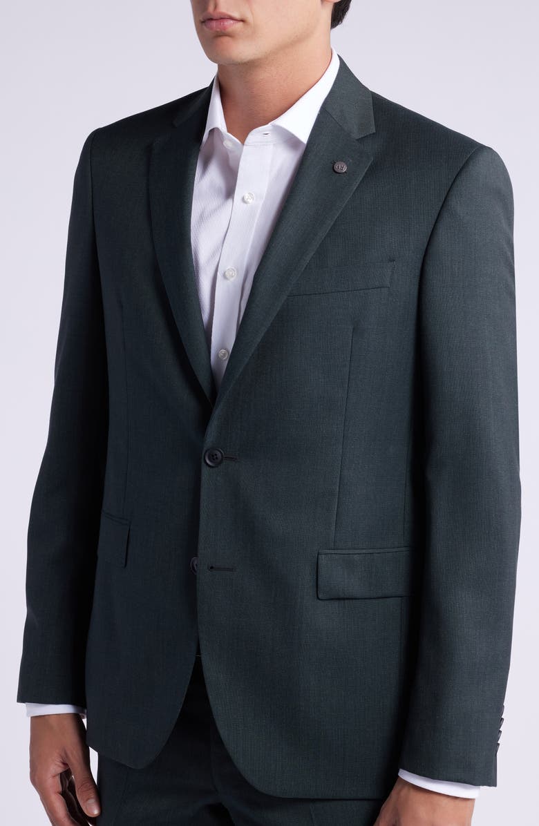 AllSaints Ross Slim Fit Solid Wool Sport Coat Suit Separate, Alternate, color, Dark Olive