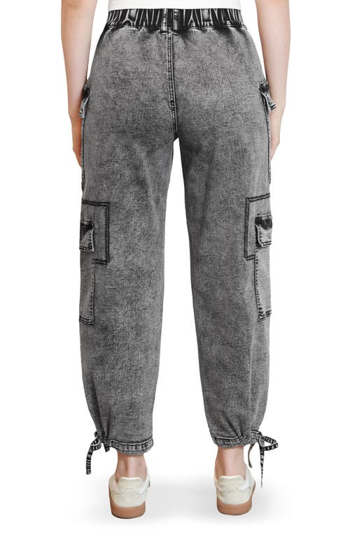 Madden Girl Relaxed Utility Denim Joggers In Gray