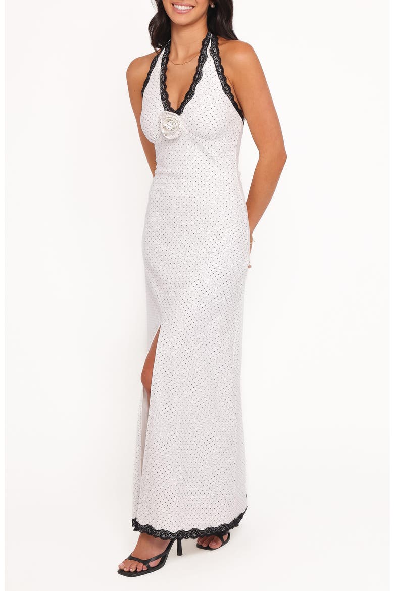 Conrad Halter Maxi Dress, Alternate, color, WHITE POLKA DOT