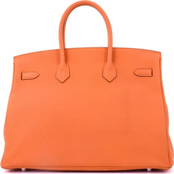 Pre-Owned Hermes Birkin Handbag Orange Togo with Palladium