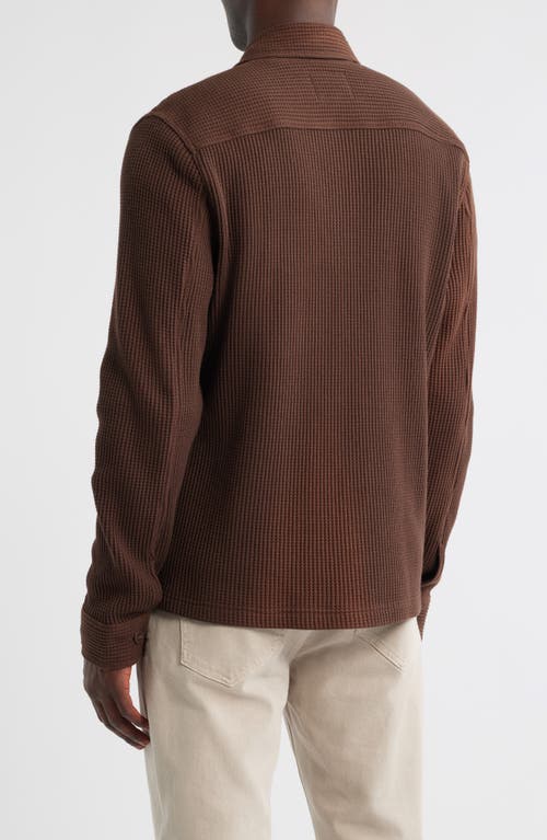 Rails Wells Waffle Knit Shirt Jacket In Brown