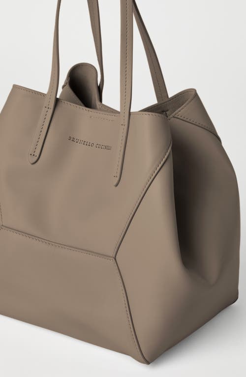 Shop Brunello Cucinelli Calfskin Bc Duo Bag In Sage