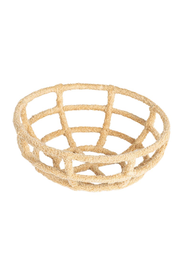 Round Cotton-Wrapped Decorative Bowl, Main, color, Tan