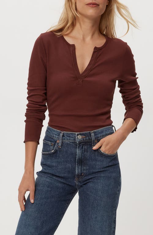 Michael Stars Salem Henley Tee In Brown