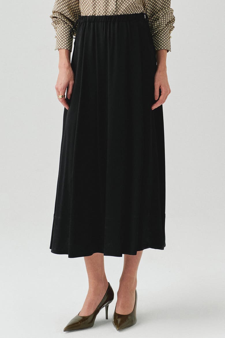 Sheer Viscose Maxi Skirt, Alternate, color, BLACK