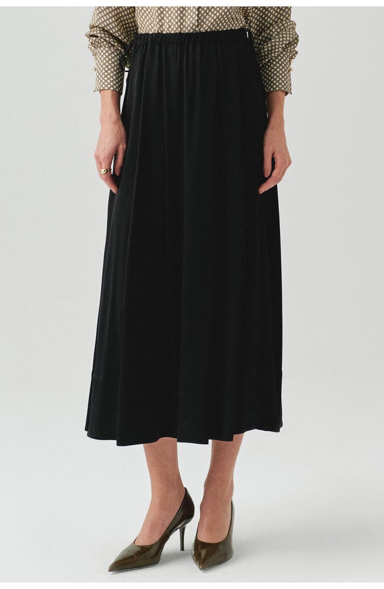 Exquise Sheer Viscose Maxi Skirt, Alternate, color, Black