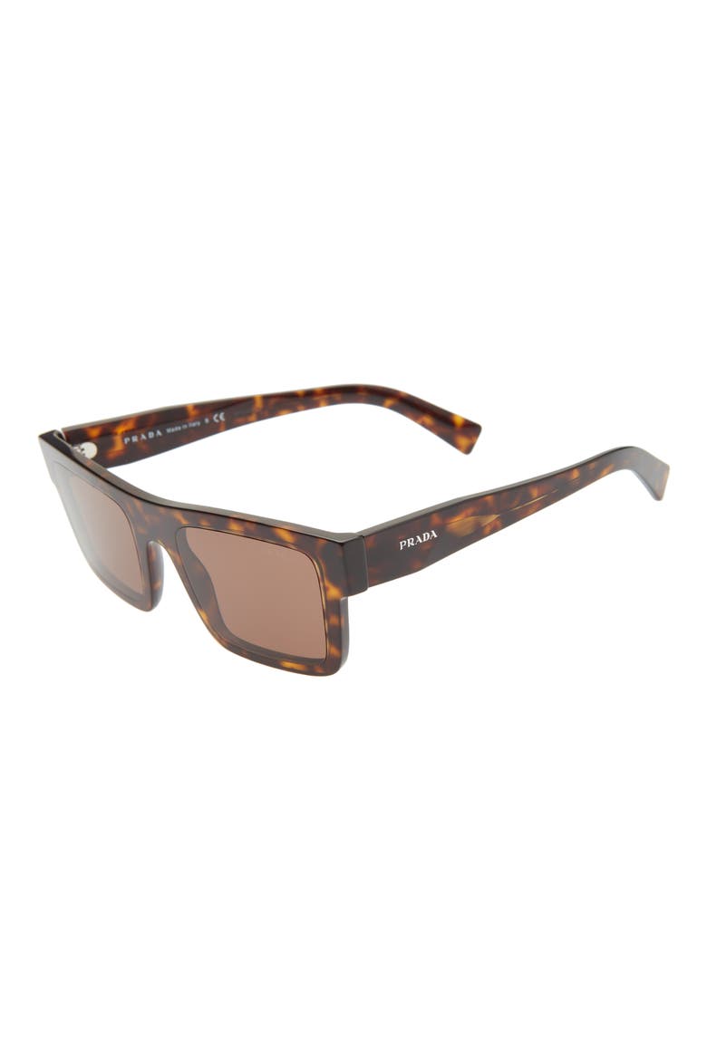 52mm Rectangular Sunglasses, Alternate, color, TORTOISE/ DARK BROWN