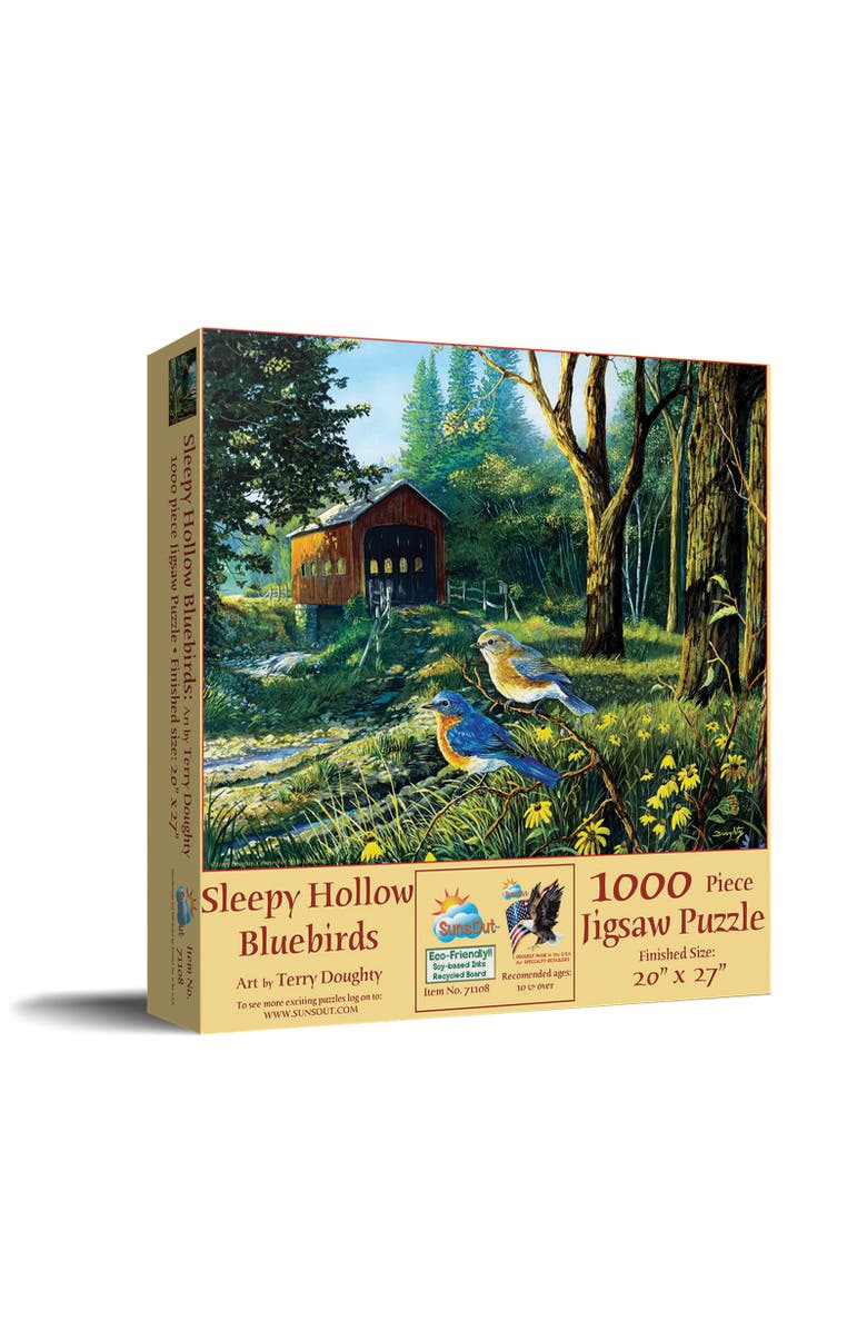 Sunsout Sleepy Hollow Blue Birds 1000 piece Jigsaw Puzzle for Adults, Main, color, Multicolor