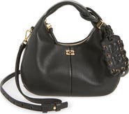 Ganni Mini Hobo Leather Top Handle Bag