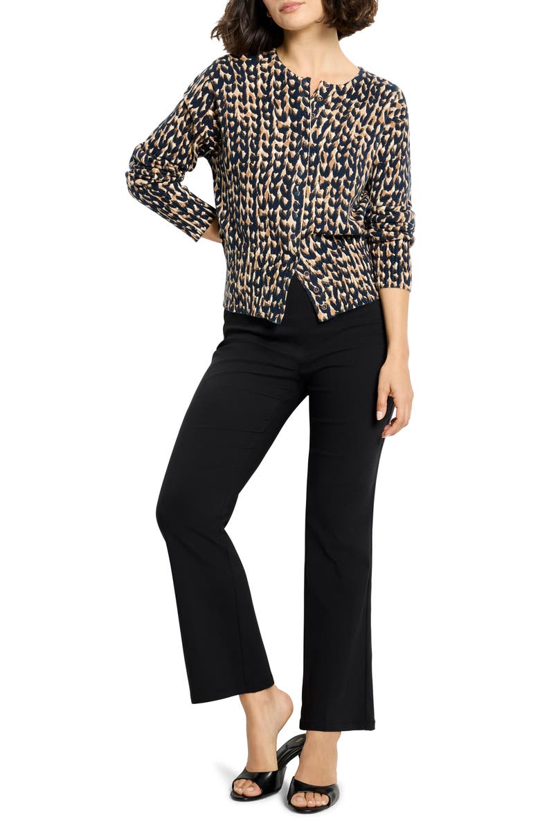 NIC+ZOE Stitch Print Snap It Up Cardigan, Alternate, color, Neutral Multi