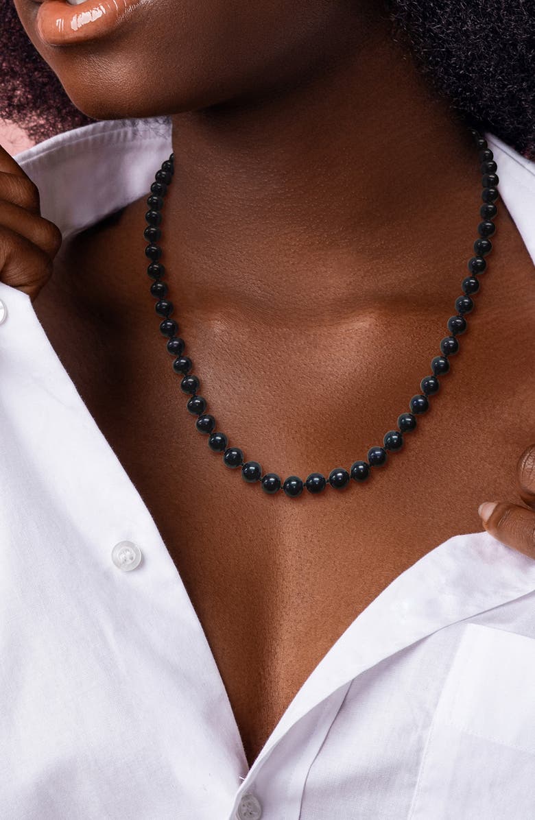 DELMAR Cultured Black Pearl Necklace, 7–7.5mm, Alternate, color, 