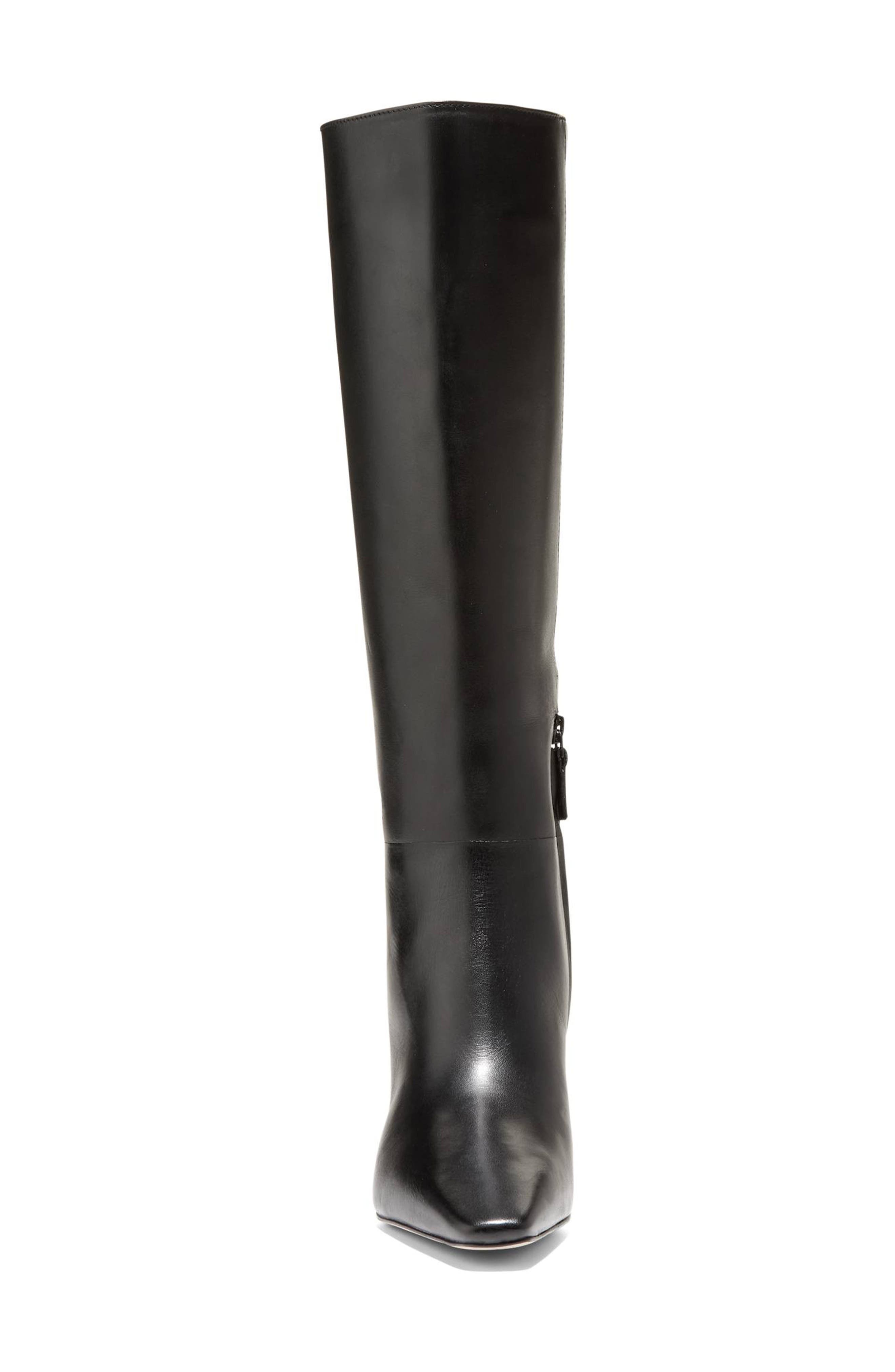 Blanche Snip Toe Knee High Boots, Alternate, color, BLACK LEATHER