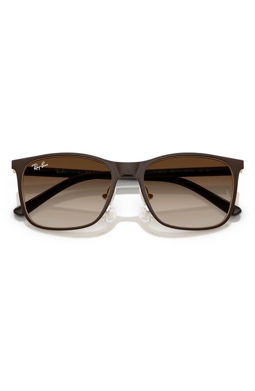 Ray Ban Ray-ban 48mm Gradient Square Sunglasses In Brown Gradient
