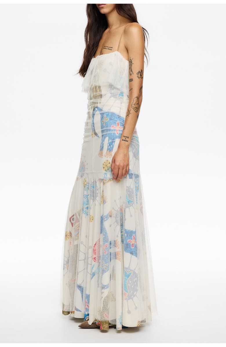 Bimba y Lola Long Mask Dress, Alternate, color, Mask Big Ivory