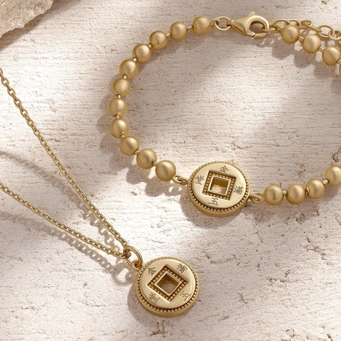 Radiant Fortune Gold Lucky Coin Necklace