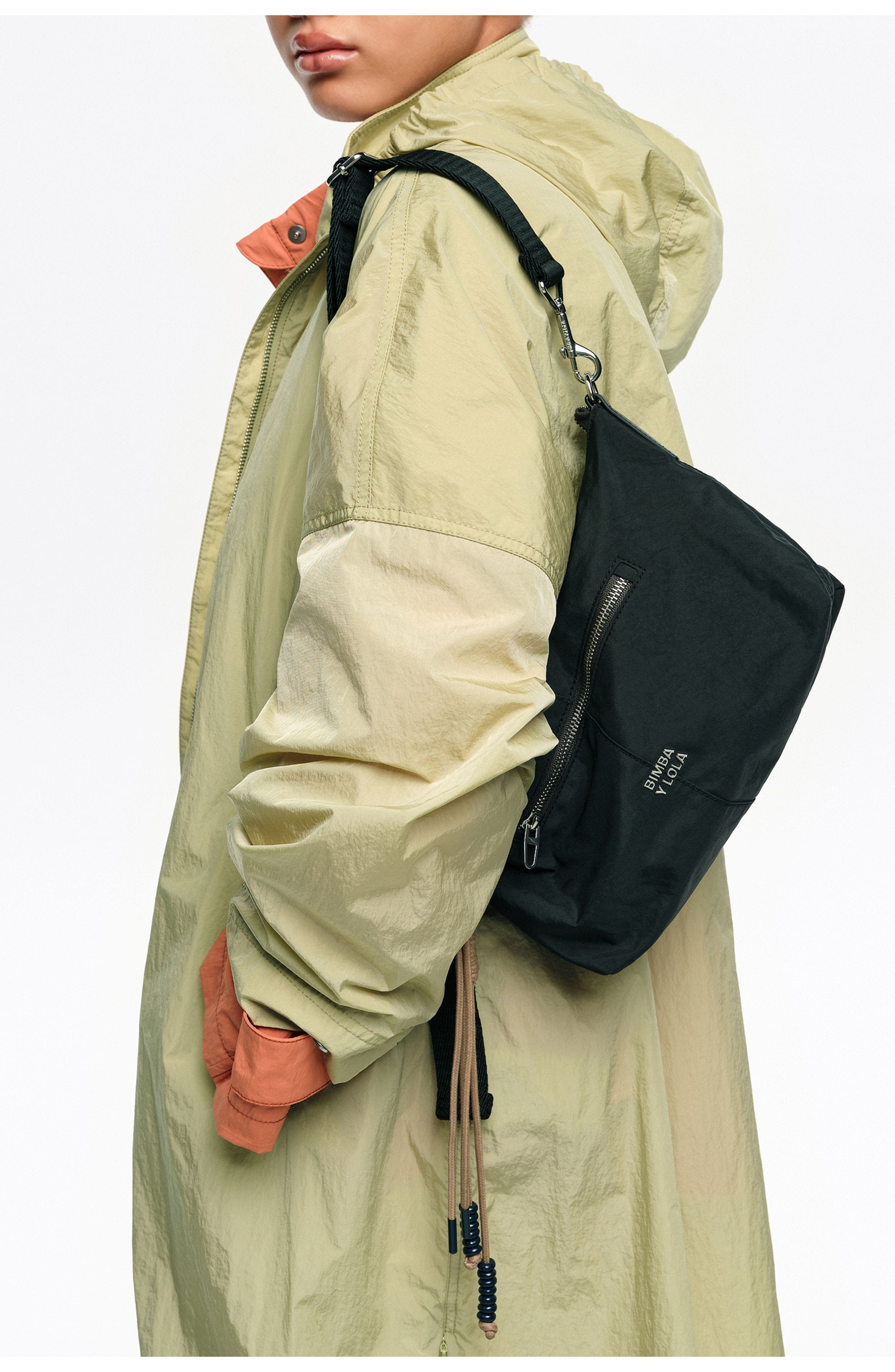 Bimba y Lola Nylon Trapecio Bag, Alternate, color, Graphite