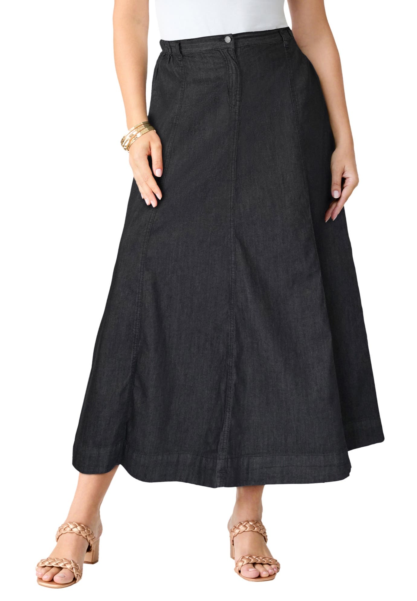 Plus Size 24/7 Stretch A Line Maxi Skirt