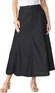 Roaman's Plus Size 24/7 Stretch A Line Maxi Skirt