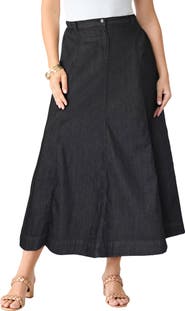 Roaman's Plus Size 24/7 Stretch A Line Maxi Skirt