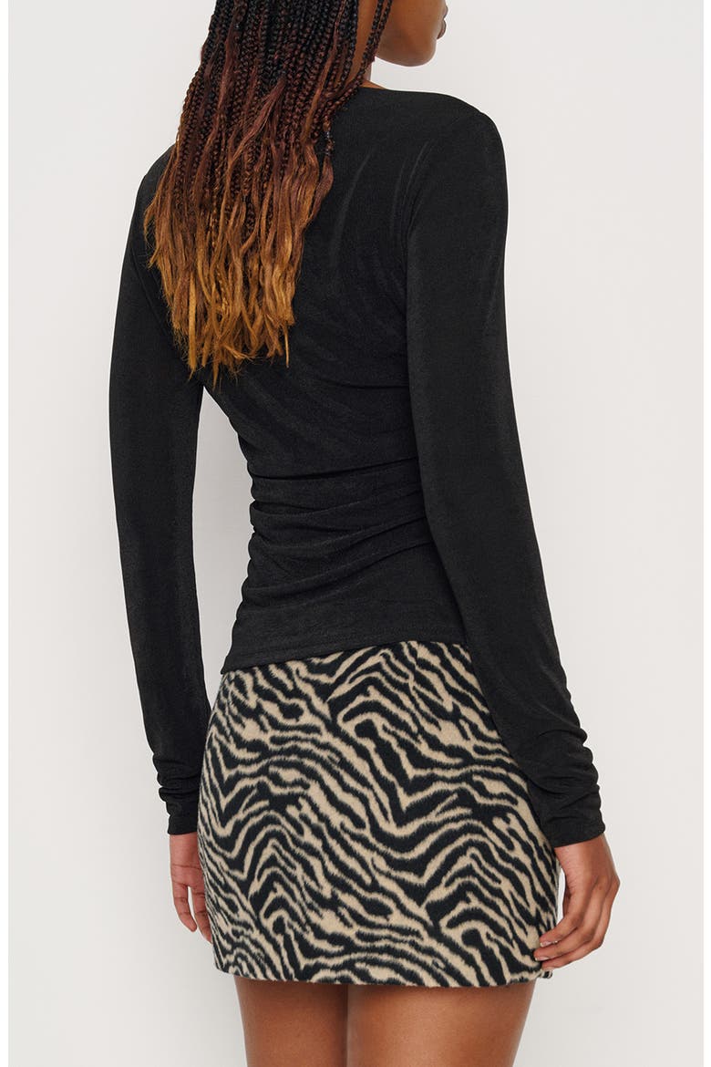 Berlin Ruched Knit Top, Alternate, color, BLACK