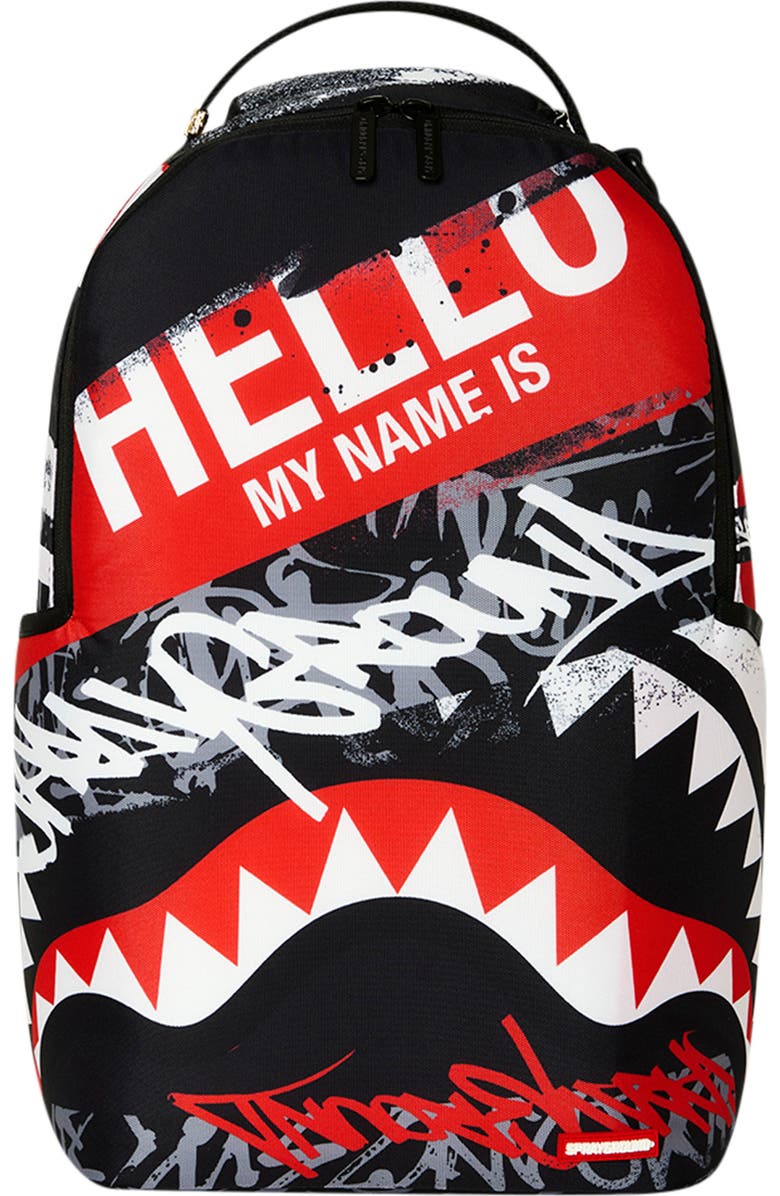 Sprayground Hello My Name Is Graffiti Backpack, Main, color, Assorted