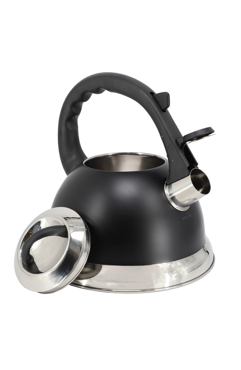 Mr. Coffee Clarefield 2.4 Quart Stainless Steel Whistling Tea Kettle, Alternate, color, Black