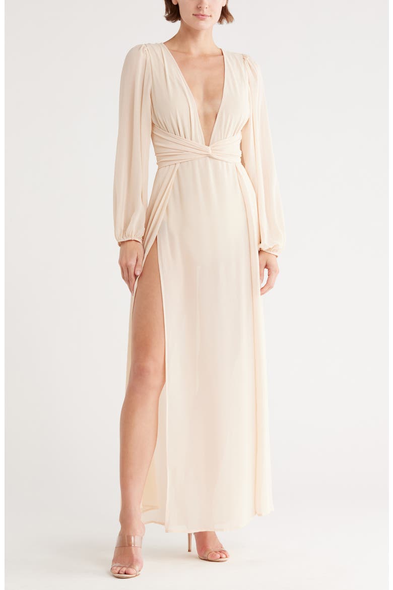 Journey Semi Sheer Maxi Dress, Main, color, SANDSHELL