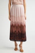 Eleventy Pleated Ombré Midi Skirt
