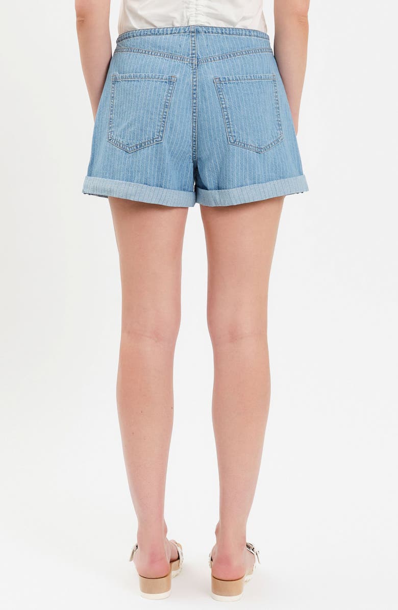 DAZE Maddie Stripe Tie Waist Denim Shorts, Alternate, color, Whimsy