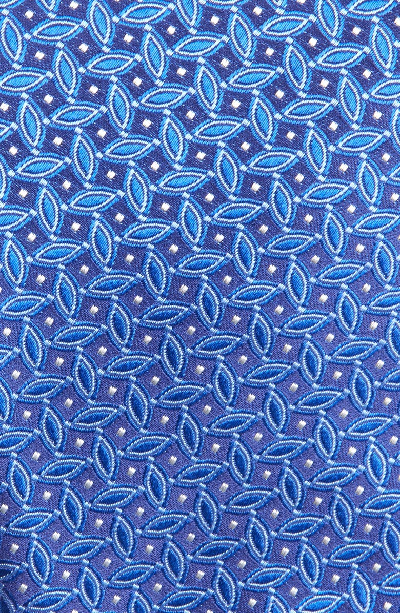 Eton Blue Geometric Jacquard Silk Tie, Alternate, color, Navy