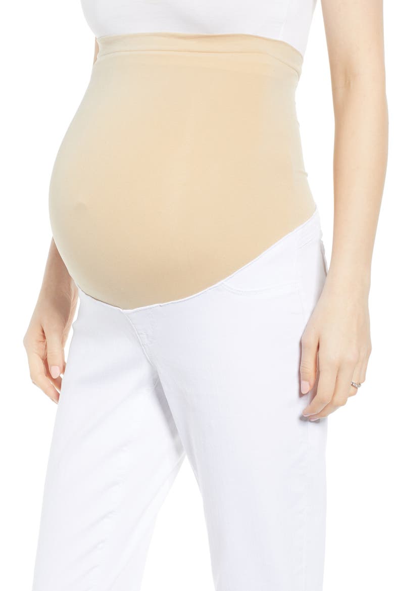 Crop Maternity Skinny Jeans, Alternate, color, WHITE