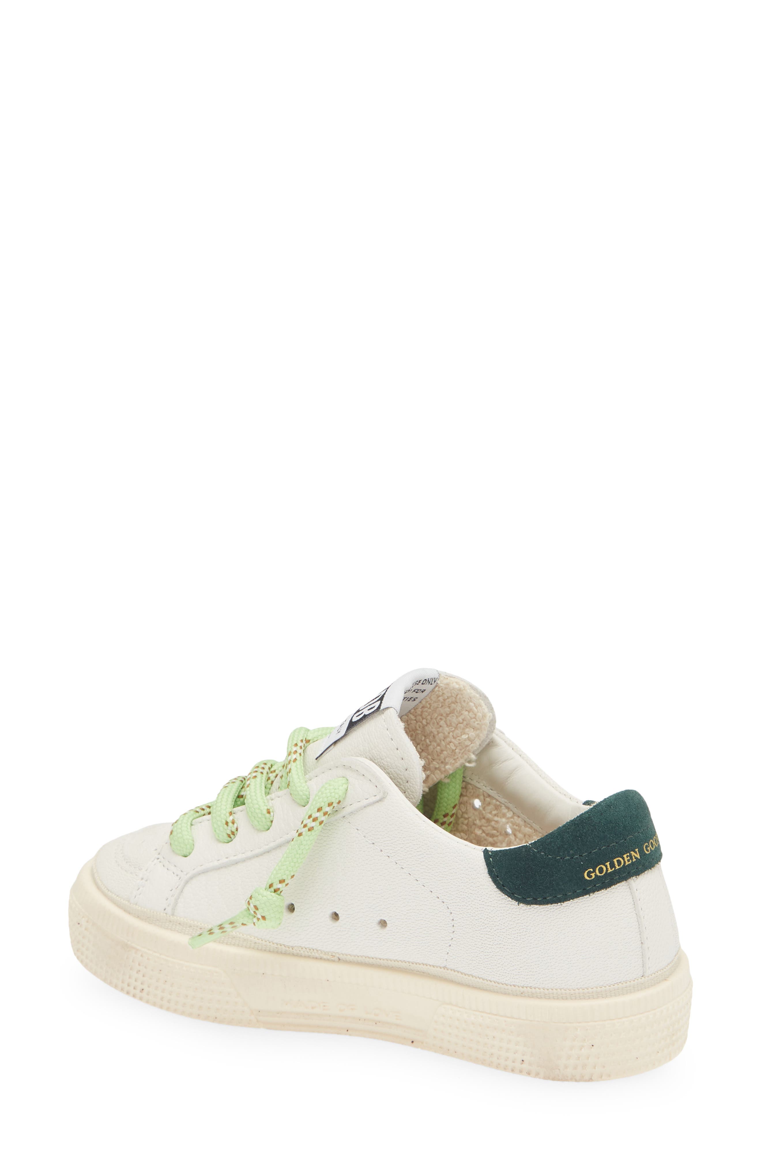 Kids' May Sneaker, Alternate, color, WHITE/ BLACK/ GREEN