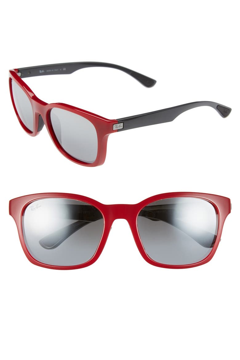 56mm Sunglasses, Main, color, RED